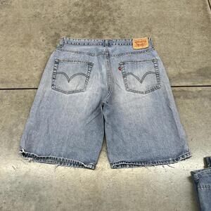 vintage levis 569 faded blue relaxed baggy fit jeans shorts size 36